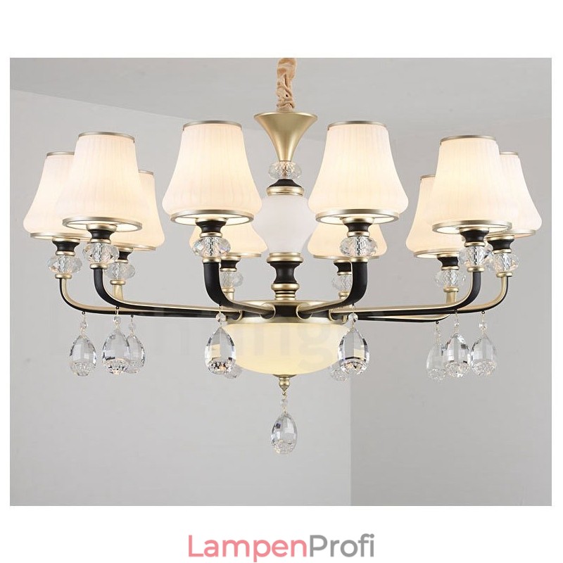 Moderne zeitgenössische Retro Luxus Kristall Pendelleuchte Kronleuchter mit Glasschirm