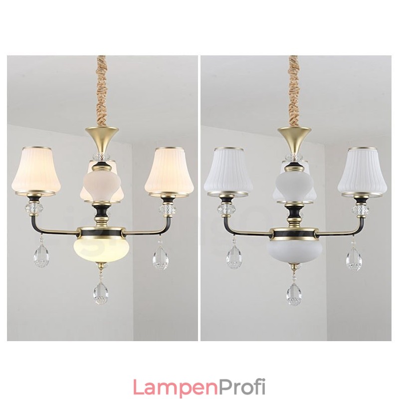 Moderne zeitgenössische Retro Luxus Kristall Pendelleuchte Kronleuchter mit Glasschirm