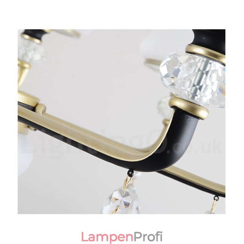 Moderne zeitgenössische Retro Luxus Kristall Pendelleuchte Kronleuchter mit Glasschirm