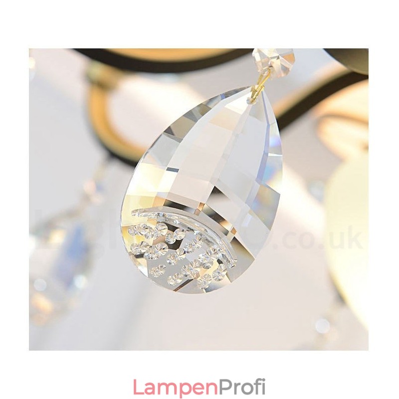 Moderne zeitgenössische Retro Luxus Kristall Pendelleuchte Kronleuchter mit Glasschirm