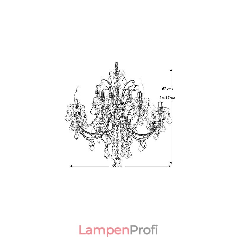 Eleganter Kristall-Kronleuchter mit 8 Lichtern