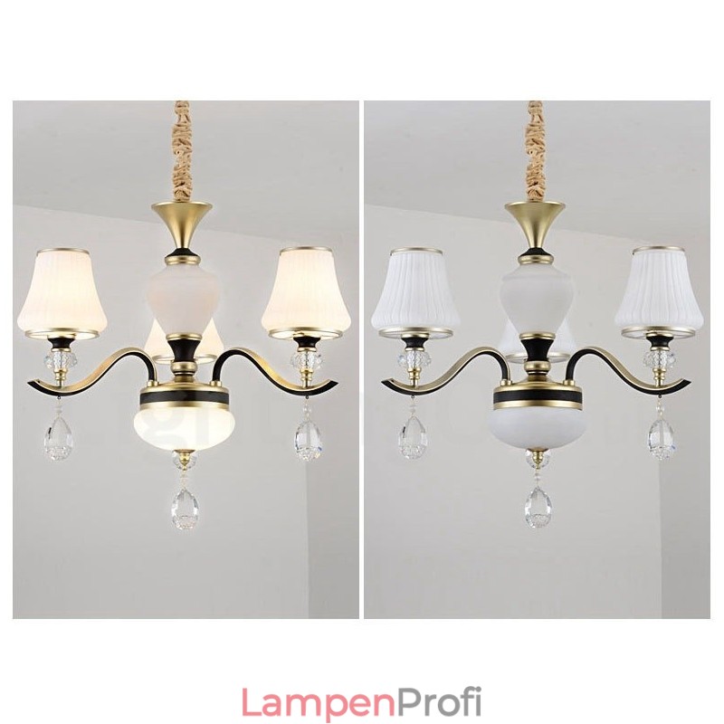 Moderne zeitgenössische Retro Luxus Kristall Pendelleuchte Kronleuchter mit Glasschirm