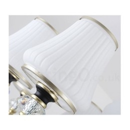 Moderne zeitgenössische Retro Luxus Kristall Pendelleuchte Kronleuchter mit Glasschirm