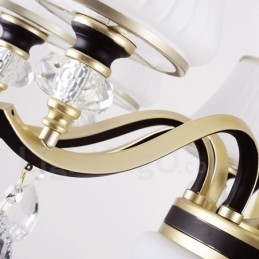 Moderne zeitgenössische Retro Luxus Kristall Pendelleuchte Kronleuchter mit Glasschirm