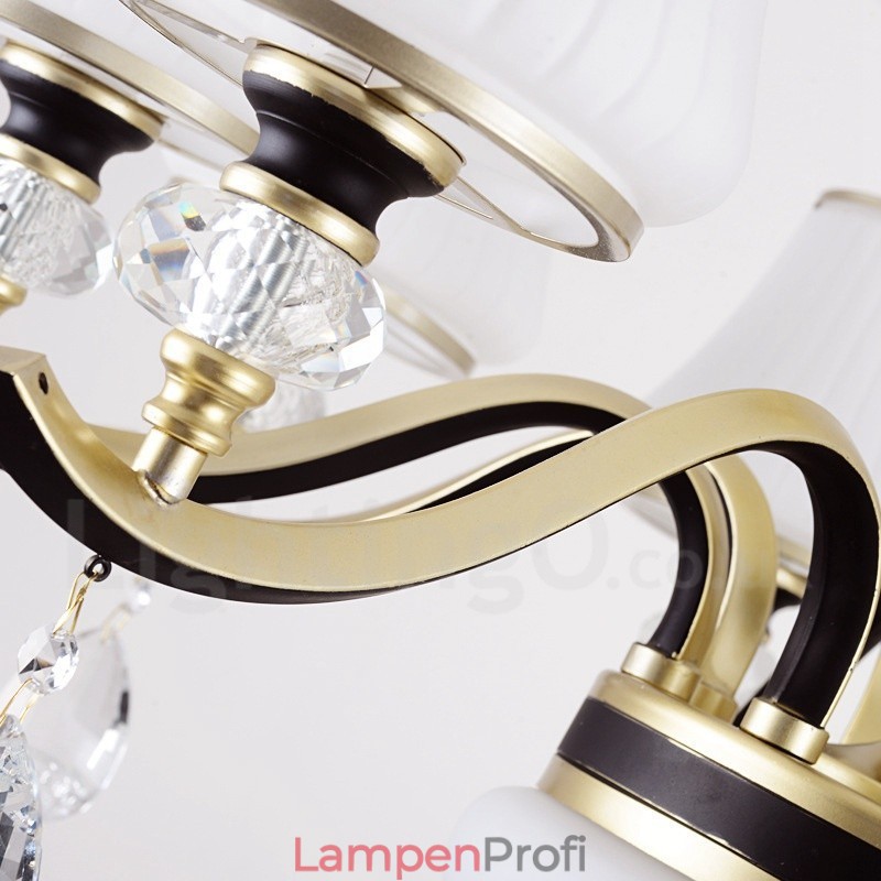 Moderne zeitgenössische Retro Luxus Kristall Pendelleuchte Kronleuchter mit Glasschirm