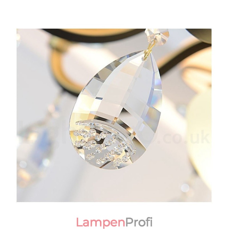 Moderne zeitgenössische Retro Luxus Kristall Pendelleuchte Kronleuchter mit Glasschirm