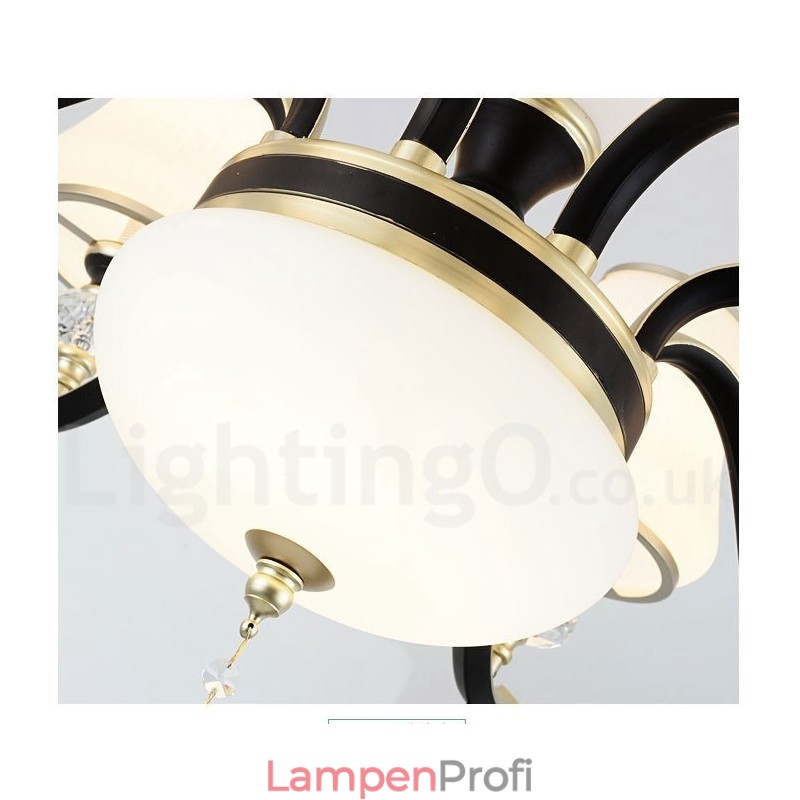 Moderne zeitgenössische Retro Luxus Kristall Pendelleuchte Kronleuchter mit Glasschirm