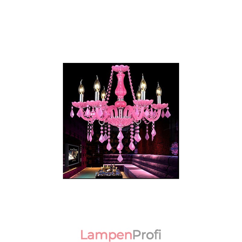 Kaffeelampe Projektlicht Kerze Kristall Hängelampe Rosa