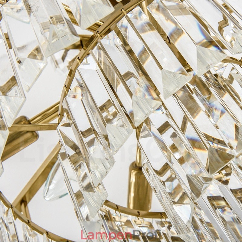 Moderne zeitgenössische 9-flammige Pendelleuchte aus Stahl mit Kristallschirm