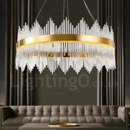 Moderne zeitgenössische Pendelleuchte aus Stahl mit Glasschirm