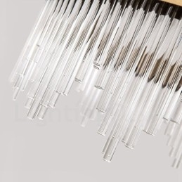 Moderne zeitgenössische Pendelleuchte aus Stahl mit Glasschirm