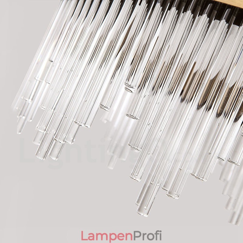 Moderne zeitgenössische Pendelleuchte aus Stahl mit Glasschirm