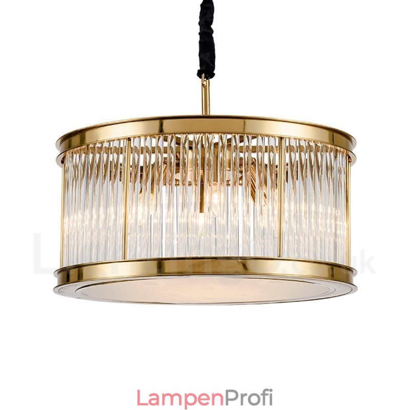 Moderne zeitgenössische 8-flammige Pendelleuchte aus Stahl mit Kristall-Acryl-Schirm