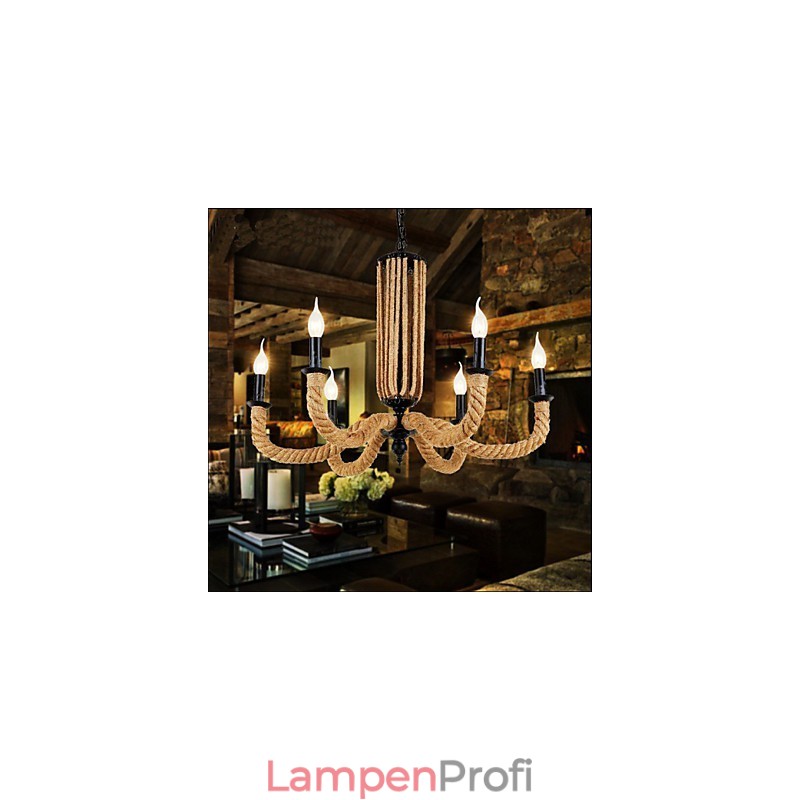 Retro Seil Kronleuchter Eisenlampe