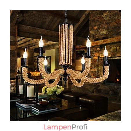 Retro Seil Kronleuchter Eisenlampe Retro Seil Kronleuchter Eisenlampe