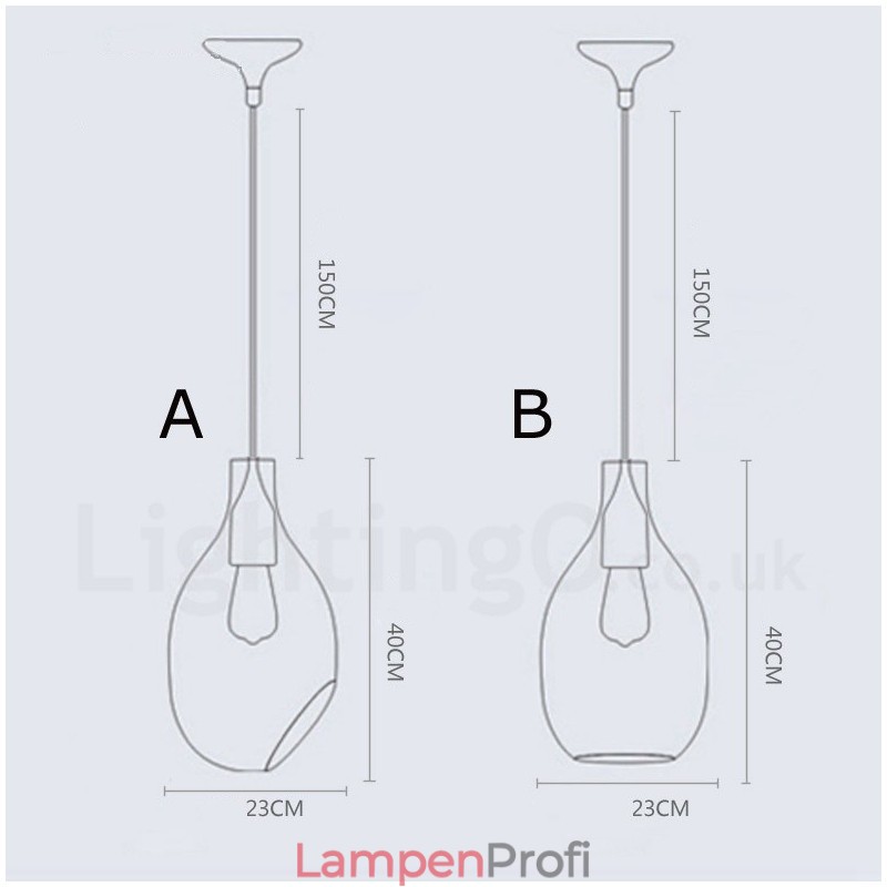 Moderne zeitgenössische 1-flammige Pendelleuchte aus Glas mit Glasschirm