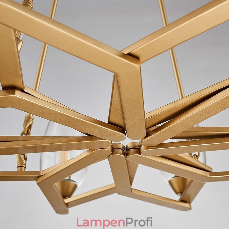 Moderne zeitgenössische 8-flammige Pendelleuchte aus Stahl mit Glasschirm