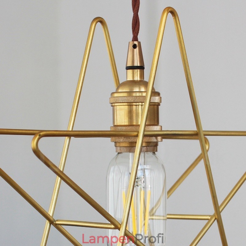 Moderne zeitgenössische 1-flammige Pendelleuchte aus Messing mit Schirm