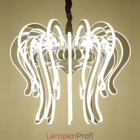 Moderner zeitgenössischer Kronleuchter aus Stahl mit 20 Lichtern und Acrylschirm