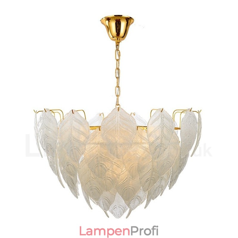 Moderne zeitgenössische 4-flammige Pendelleuchte aus Stahl mit Glasschirm