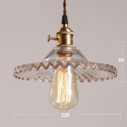 Rustikale Lodge Retro-Pendelleuchte aus Stahl mit 1 Licht und Glasschirm