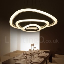 Dimmbar mit Fernbedienung, moderne zeitgenössische 3-flammige Pendelleuchte aus Aluminiumlegierung mit Acrylschirm