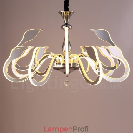 Dimmbarer moderner zeitgenössischer Kronleuchter aus Stahl mit 12 Lichtern und Acrylschirm Dimmbarer moderner zeitgenössischer Kronleuchter aus Stahl mit 12 Lichtern und Acrylschirm