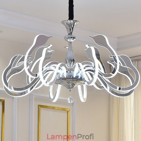 Dimmbarer moderner zeitgenössischer Kronleuchter aus Stahl mit 10 Lichtern und Acrylschirm Dimmbarer moderner zeitgenössischer Kronleuchter aus Stahl mit 10 Lichtern und Acrylschirm