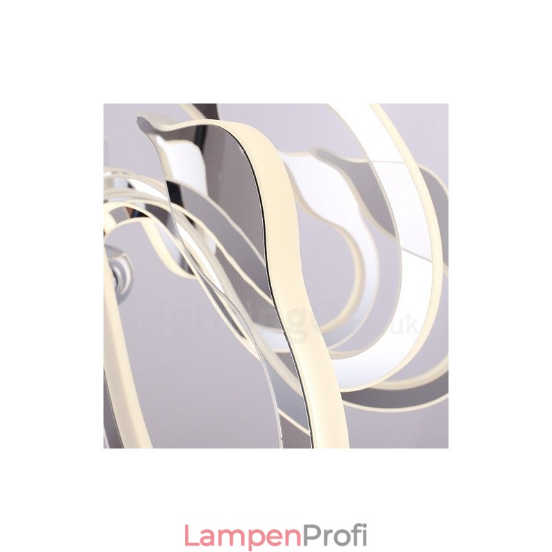 Dimmbarer moderner zeitgenössischer Kronleuchter aus Stahl mit 6 Lichtern und Acrylschirm