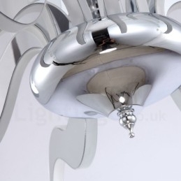 Dimmbarer moderner zeitgenössischer Kronleuchter aus Stahl mit 9 Lichtern und Acrylschirm