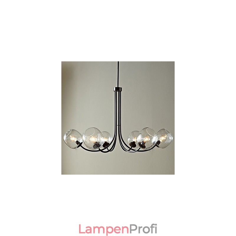 Traditioneller Kronleuchter mit 6 Lichtern und Glasblasenschirm