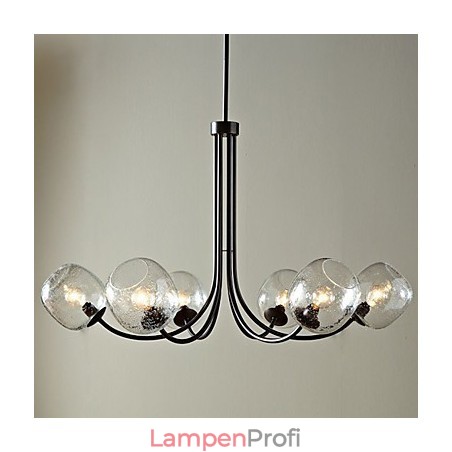 Traditioneller Kronleuchter mit 6 Lichtern und Glasblasenschirm