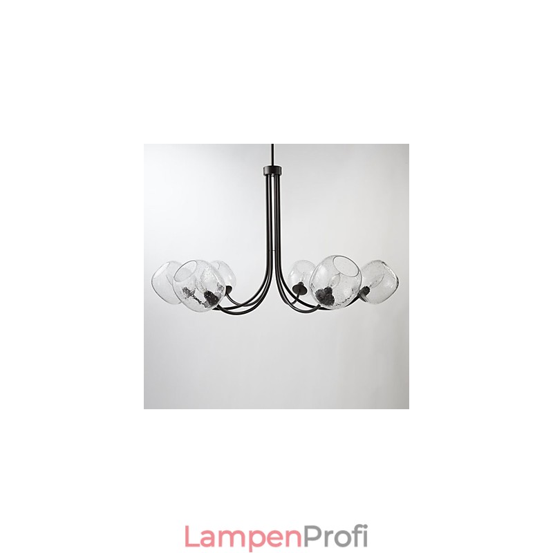 Traditioneller Kronleuchter mit 6 Lichtern und Glasblasenschirm