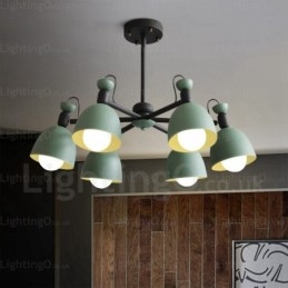 Nordischer Kronleuchter mit 6 Lichtern und Schirm aus Aluminiumlegierung