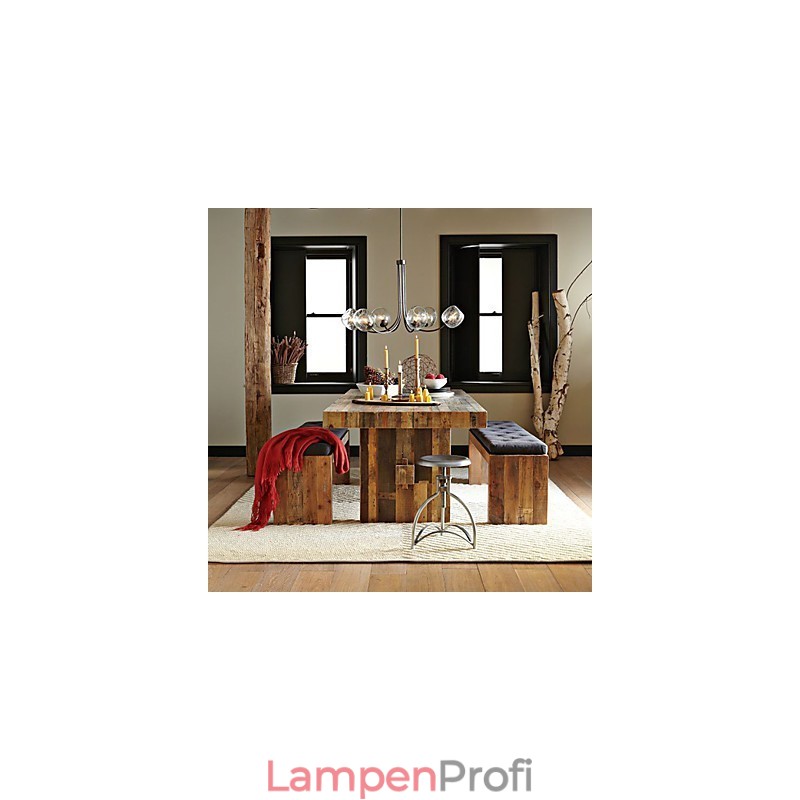 Traditioneller Kronleuchter mit 6 Lichtern und Glasblasenschirm