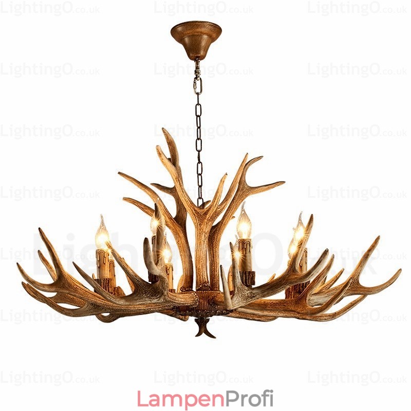 8-flammiger Kronleuchter im Landhausstil, nordisch, modern und zeitgenössisch