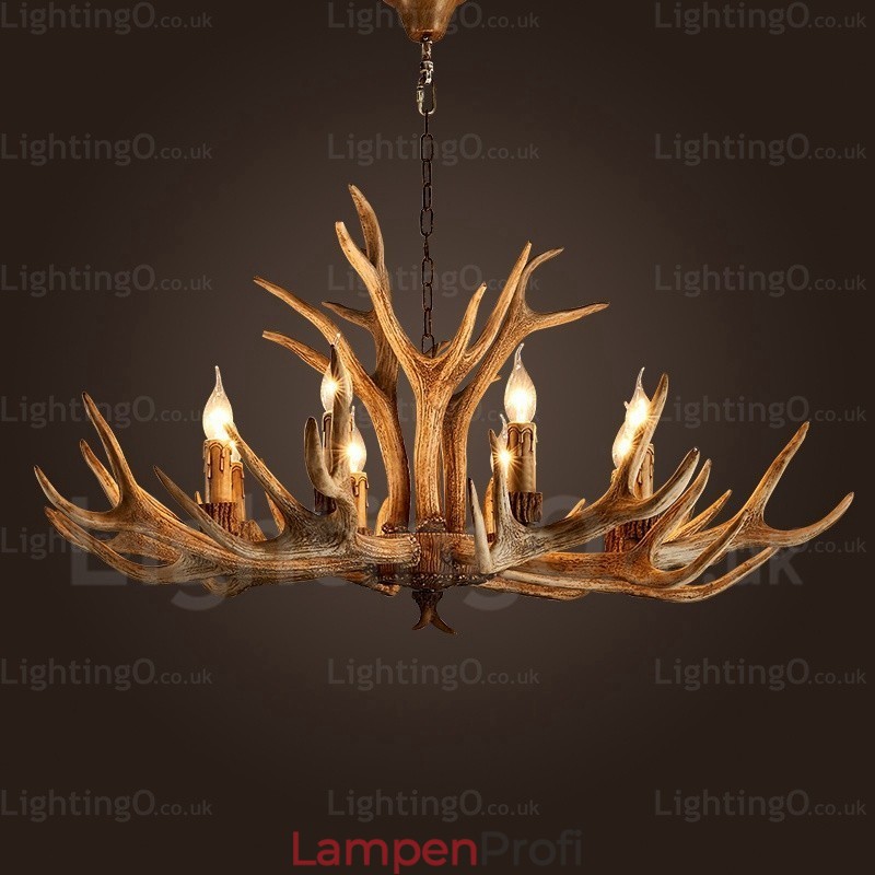 8-flammiger Kronleuchter im Landhausstil, nordisch, modern und zeitgenössisch