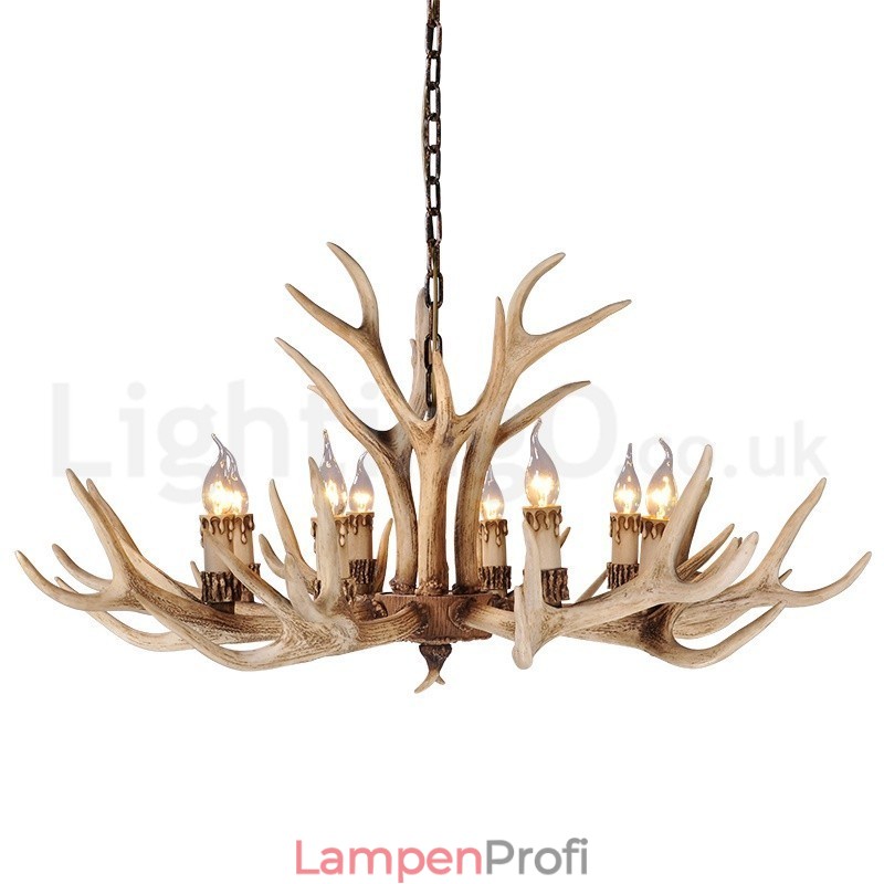 8-flammiger Kronleuchter im Landhausstil, nordisch, modern und zeitgenössisch