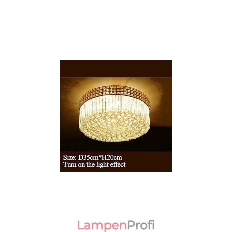 Moderner Luxus-Kronleuchter, Kristall, absorbiert Kuppellicht, Durchmesser 35 cm, enthält 3 Glühbirnen