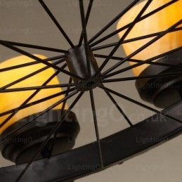 Pendelleuchte im Landhausstil, Vintage-Stil, Retro-Stil, 8 Lichter, mit Glasschirm