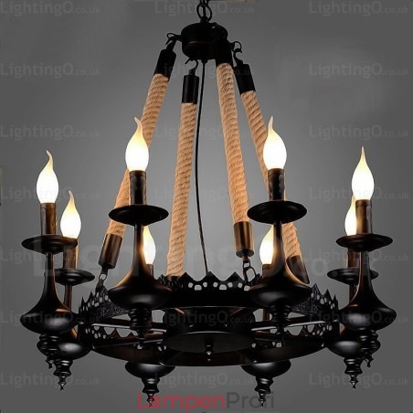 Rustikale Pendelleuchte im Landhausstil mit 8 Lichtern Rustikale Pendelleuchte im Landhausstil mit 8 Lichtern