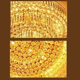 Moderner Luxus-Kronleuchter, Kristall, absorbiert Kuppellicht, Durchmesser 35 cm, enthält 3 Glühbirnen