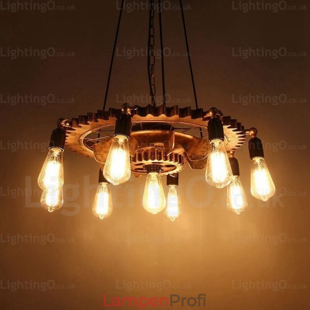 9-flammige Vintage-Retro-Pendelleuchte 9-flammige Vintage-Retro-Pendelleuchte