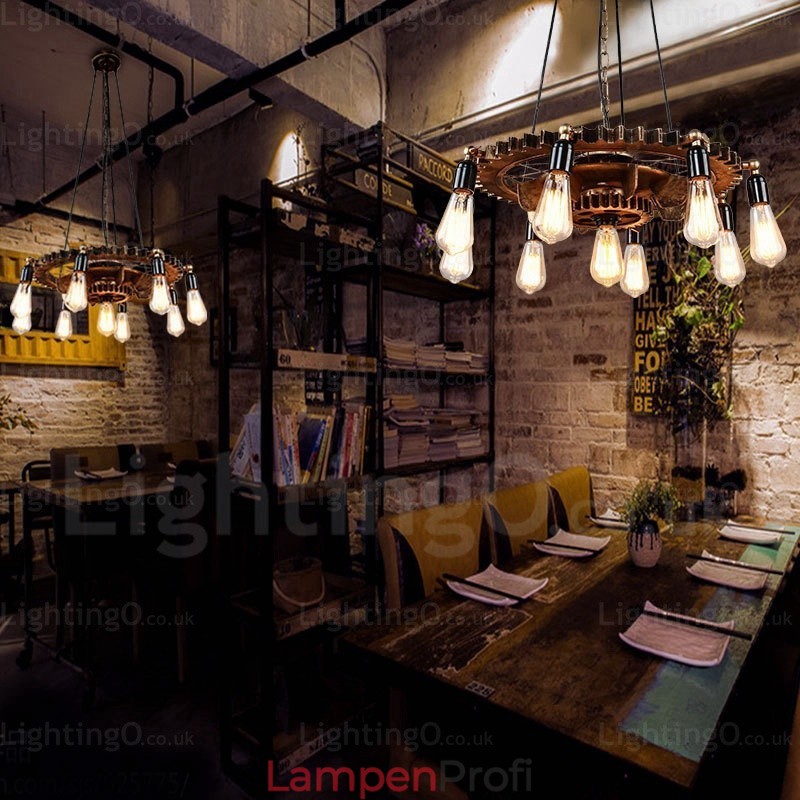9-flammige Vintage-Retro-Pendelleuchte