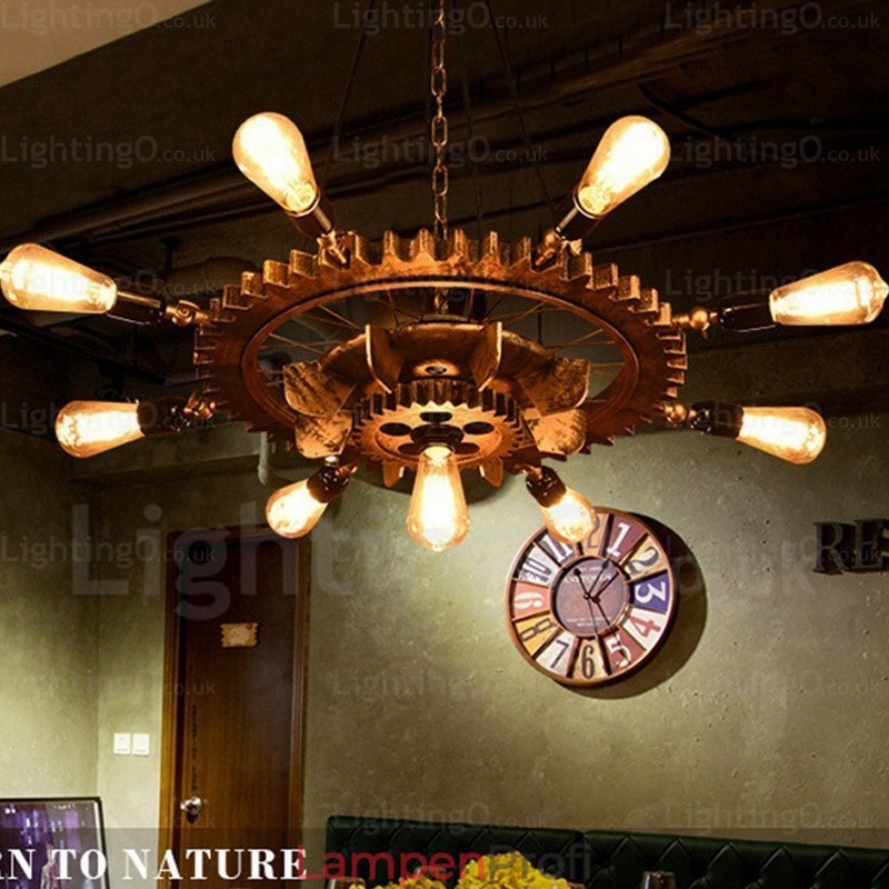9-flammige Vintage-Retro-Pendelleuchte
