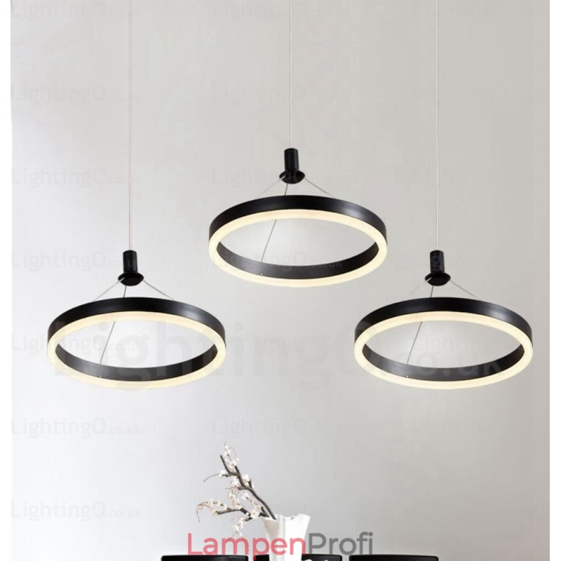 1-flammige, moderne Pendelleuchte mit Acrylschirm