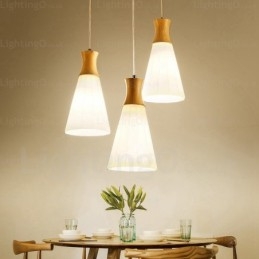 1-flammige, moderne, nordische Pendelleuchte mit Glasschirm