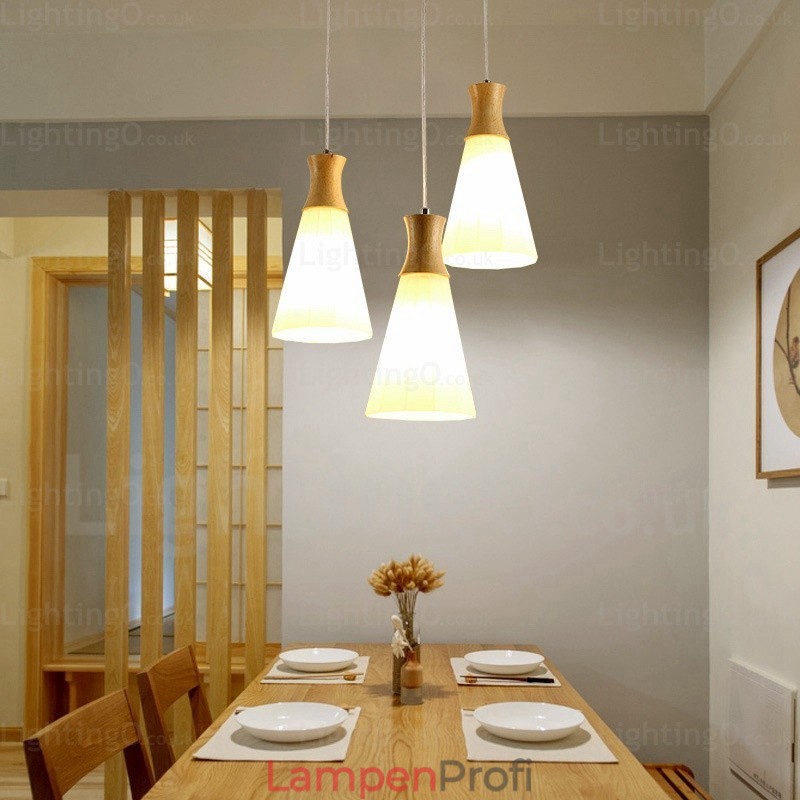 1-flammige, moderne, nordische Pendelleuchte mit Glasschirm