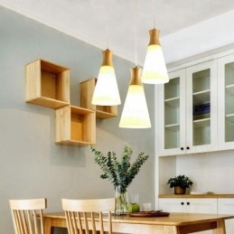 1-flammige, moderne, nordische Pendelleuchte mit Glasschirm