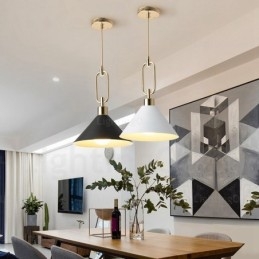 1 Licht Nordic Modern Zeitgenössische Pendelleuchte mit Edelstahl-Schirm Geschäfte